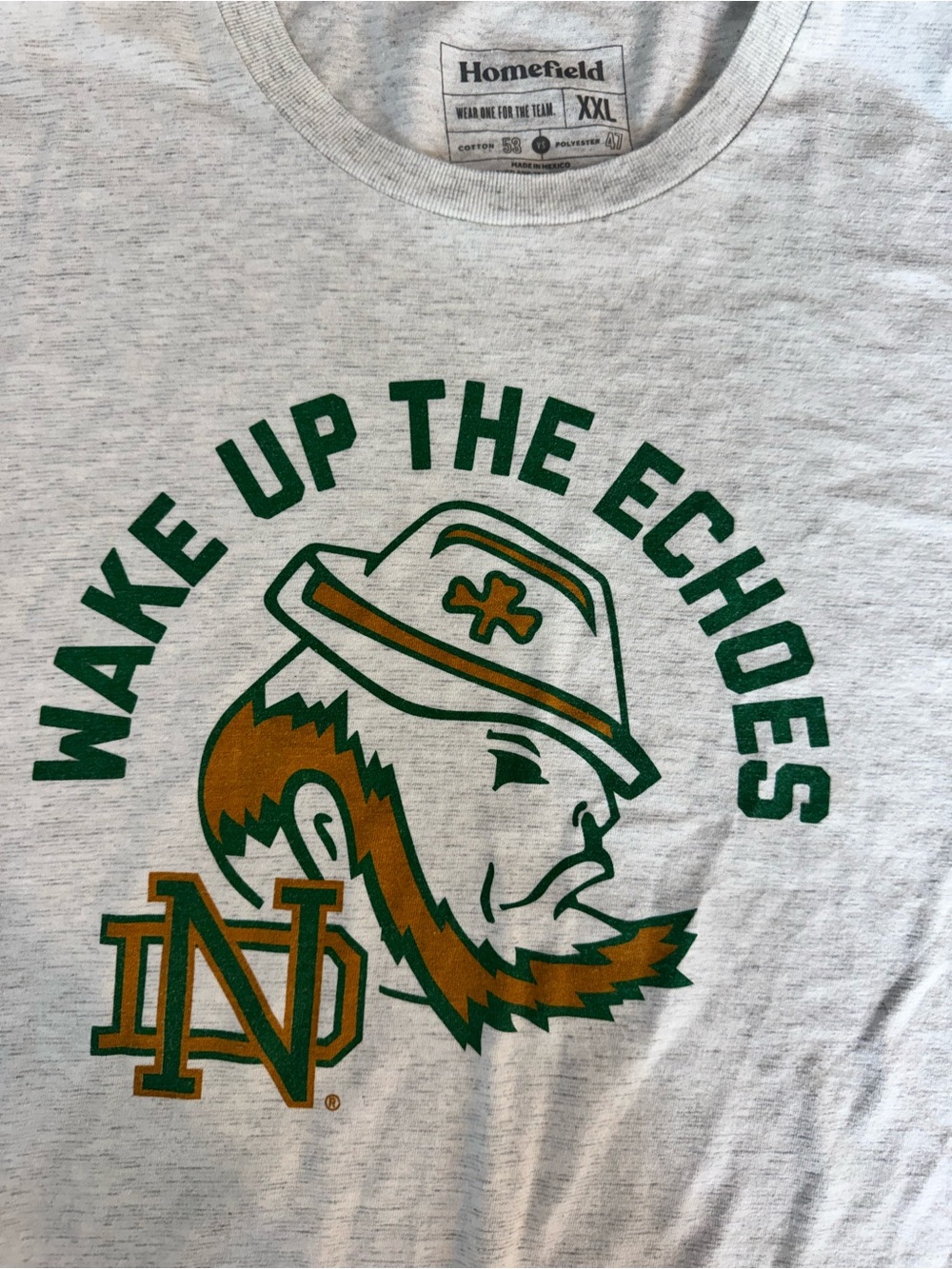 Men's Gray Homefield 'Wake Up The Echoes' | Notre Dame - Graphic Tee